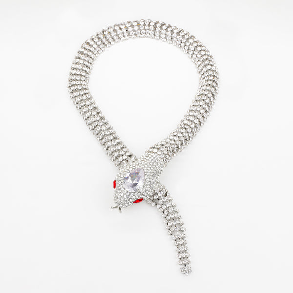 Articulated Crystal Snake Necklace