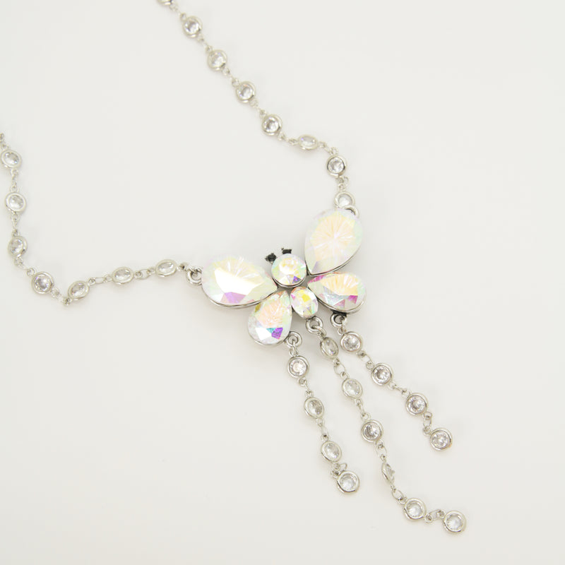 Butterfly and Crystal Shower Necklace