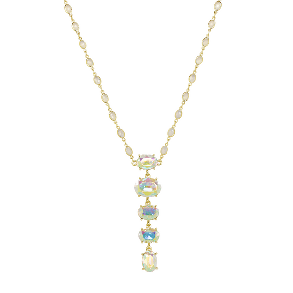 Five Crystal Droplets Necklace