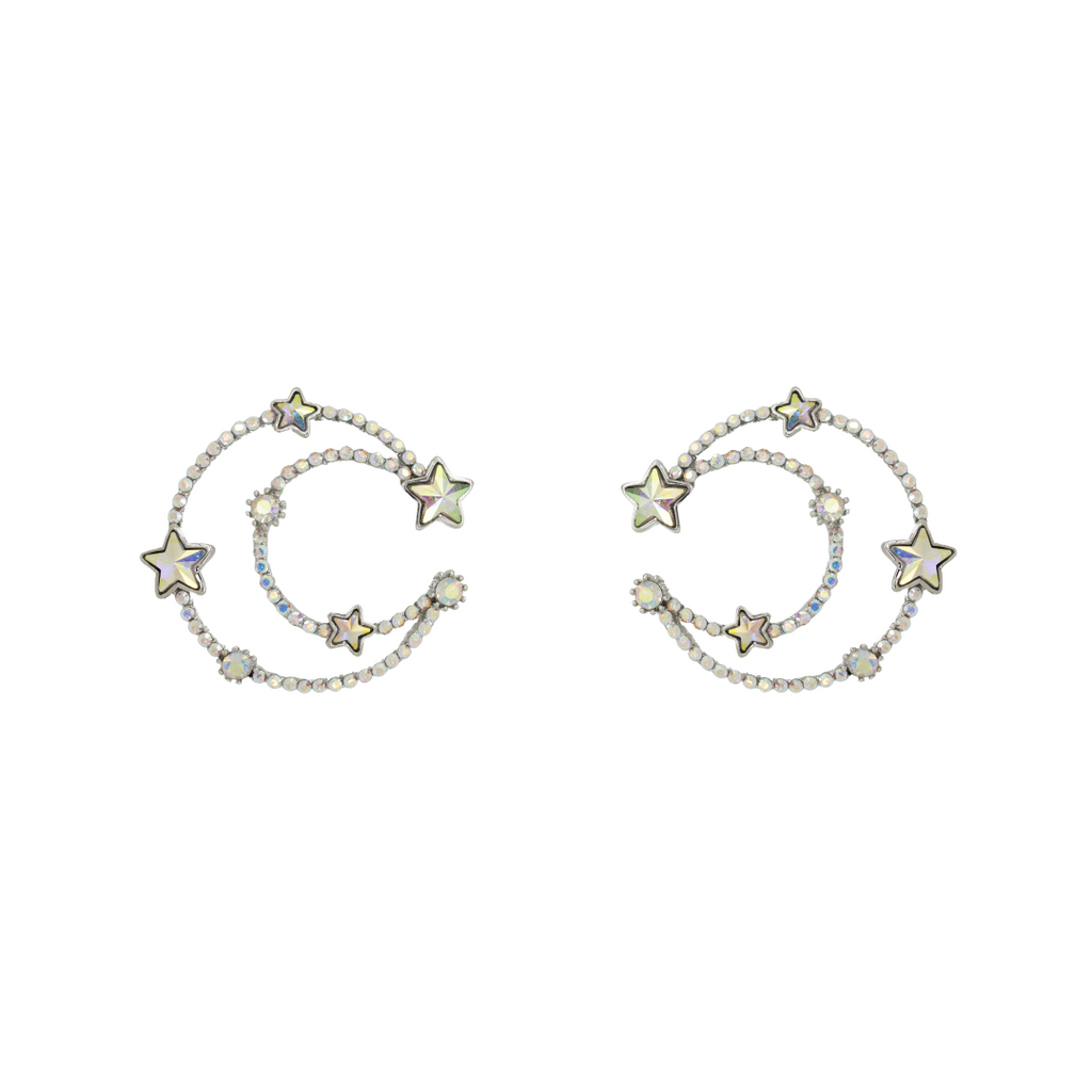 Cosmic Circle Star Earrings Butler Wilson