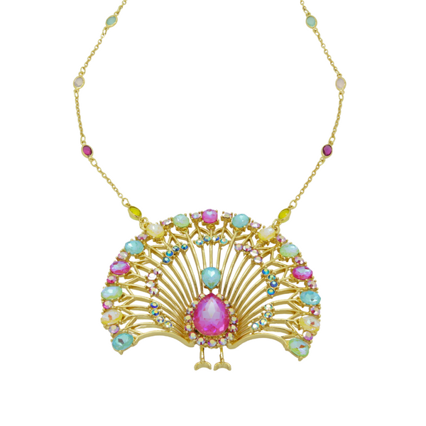 Full Bloom Peacock Necklace