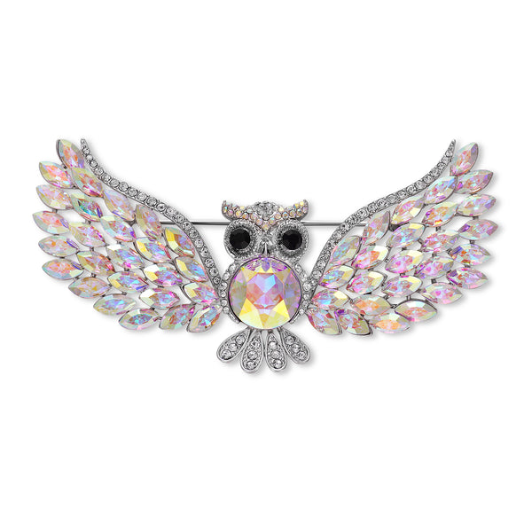 Centre Crystal Owl Brooch