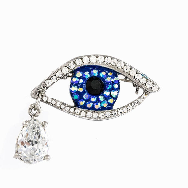 Small Crystal Eye Brooch