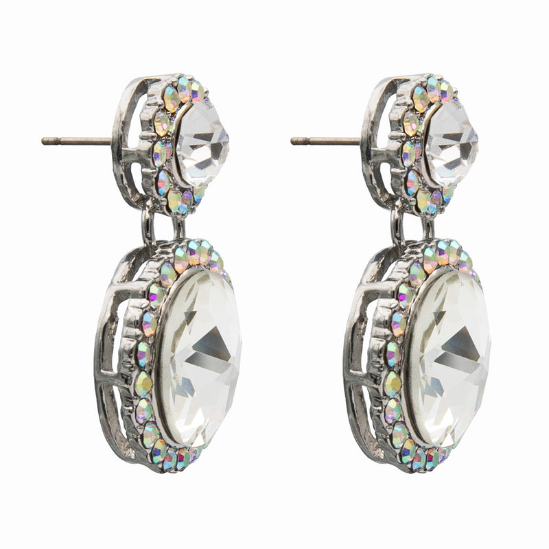 Crystal Mirror Drop Earrings