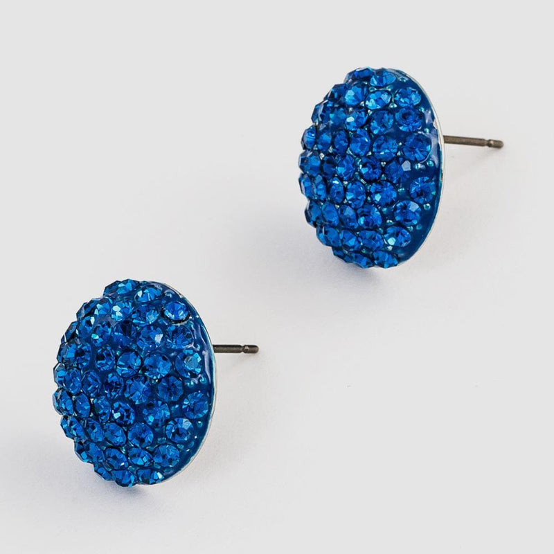 Large Round Crystal Stud Earrings