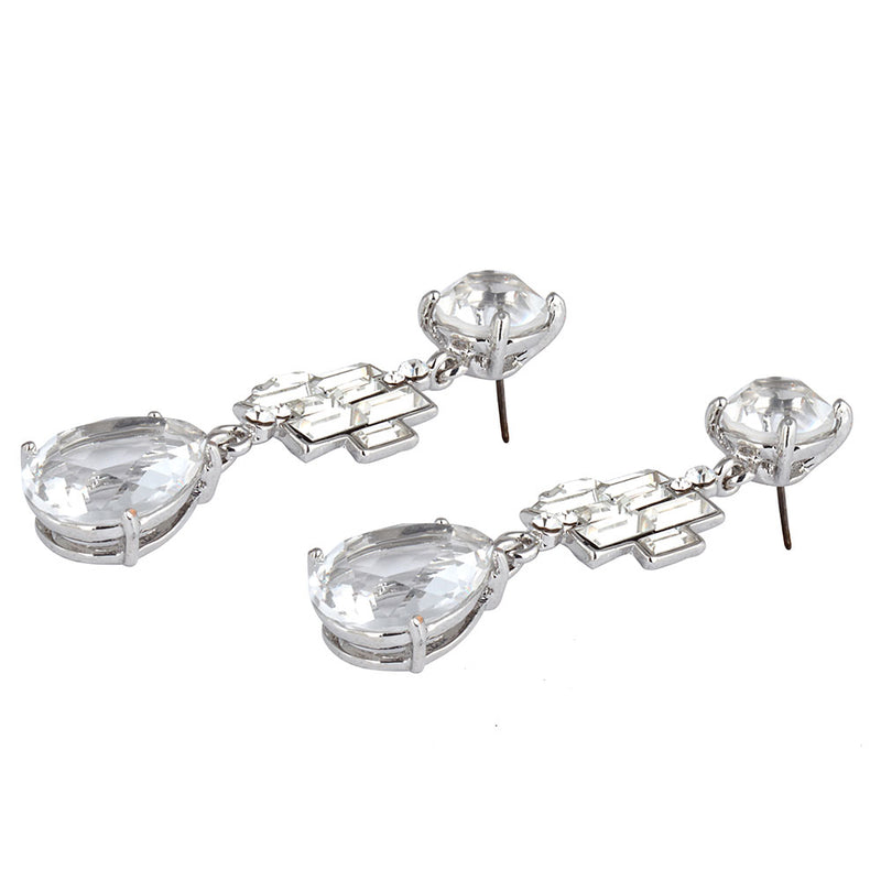 Crystal Art Deco Teardrop Earrings