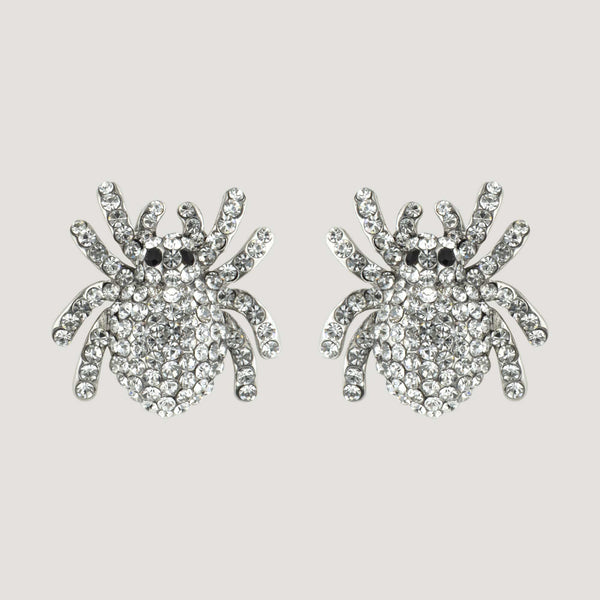 Crystal Spider Stud Earrings