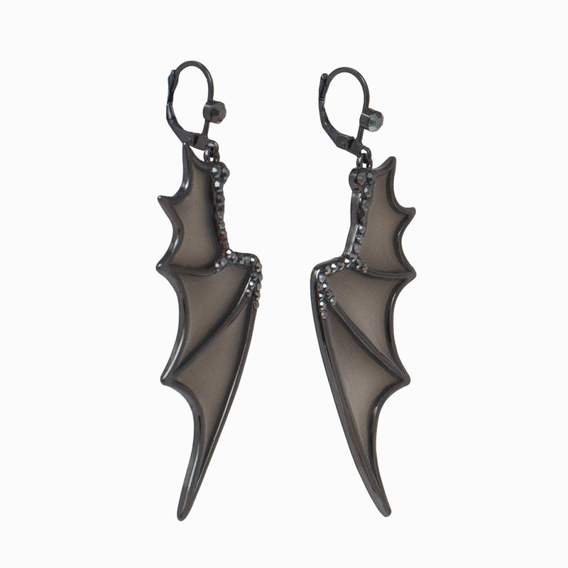 Plique-à-jour Bat Wing Earrings