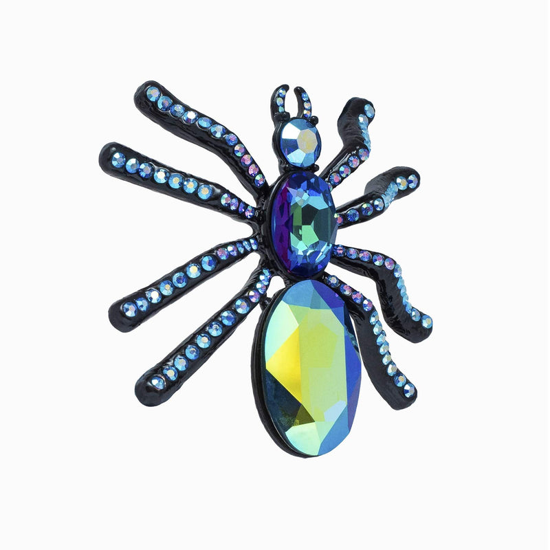 Crystal Sparkling Spider Brooch