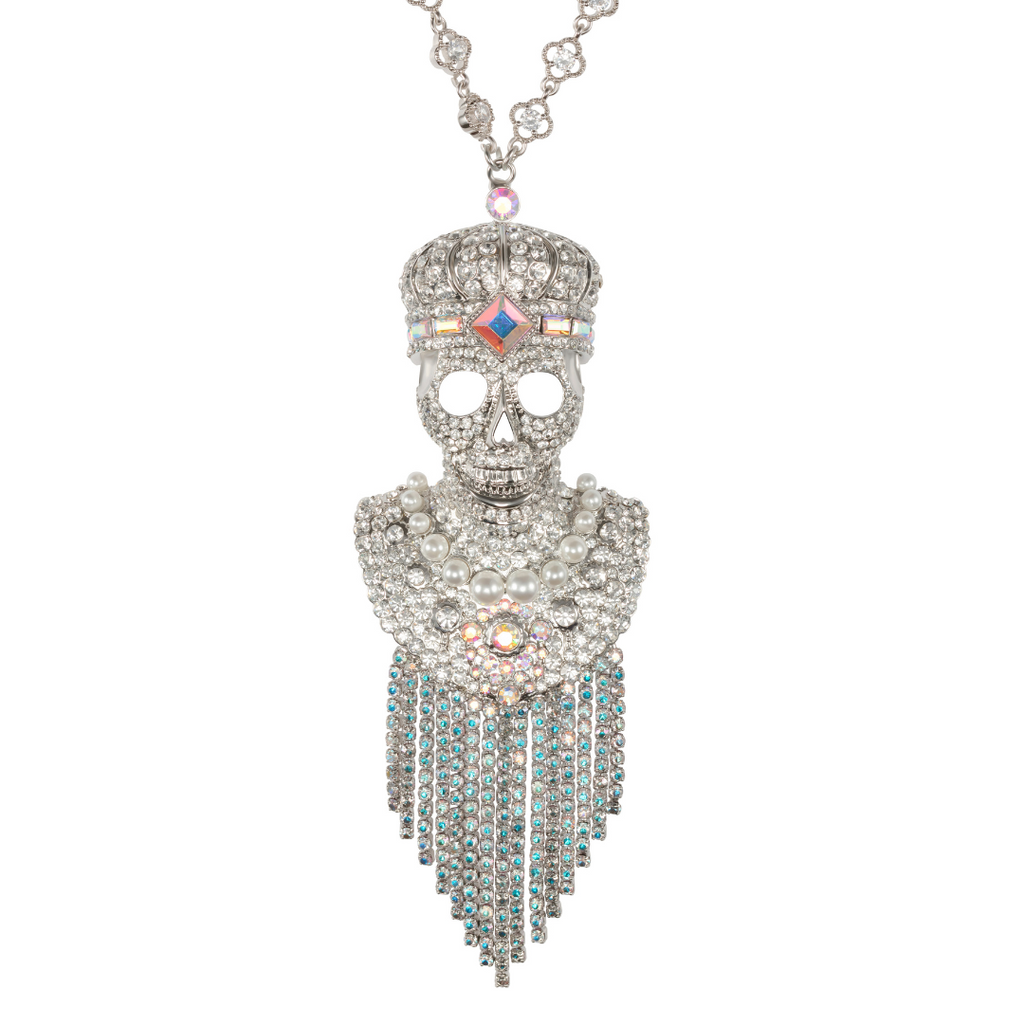 Swarovski crystal sales skull necklace