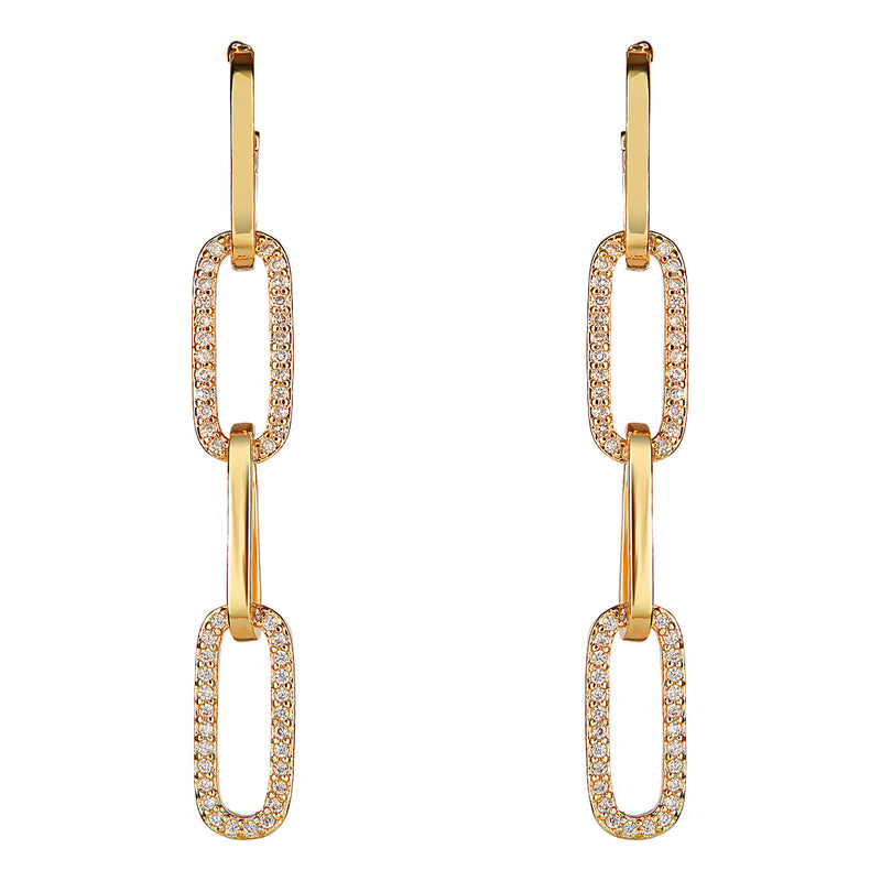Crystal Chain Link Earrings