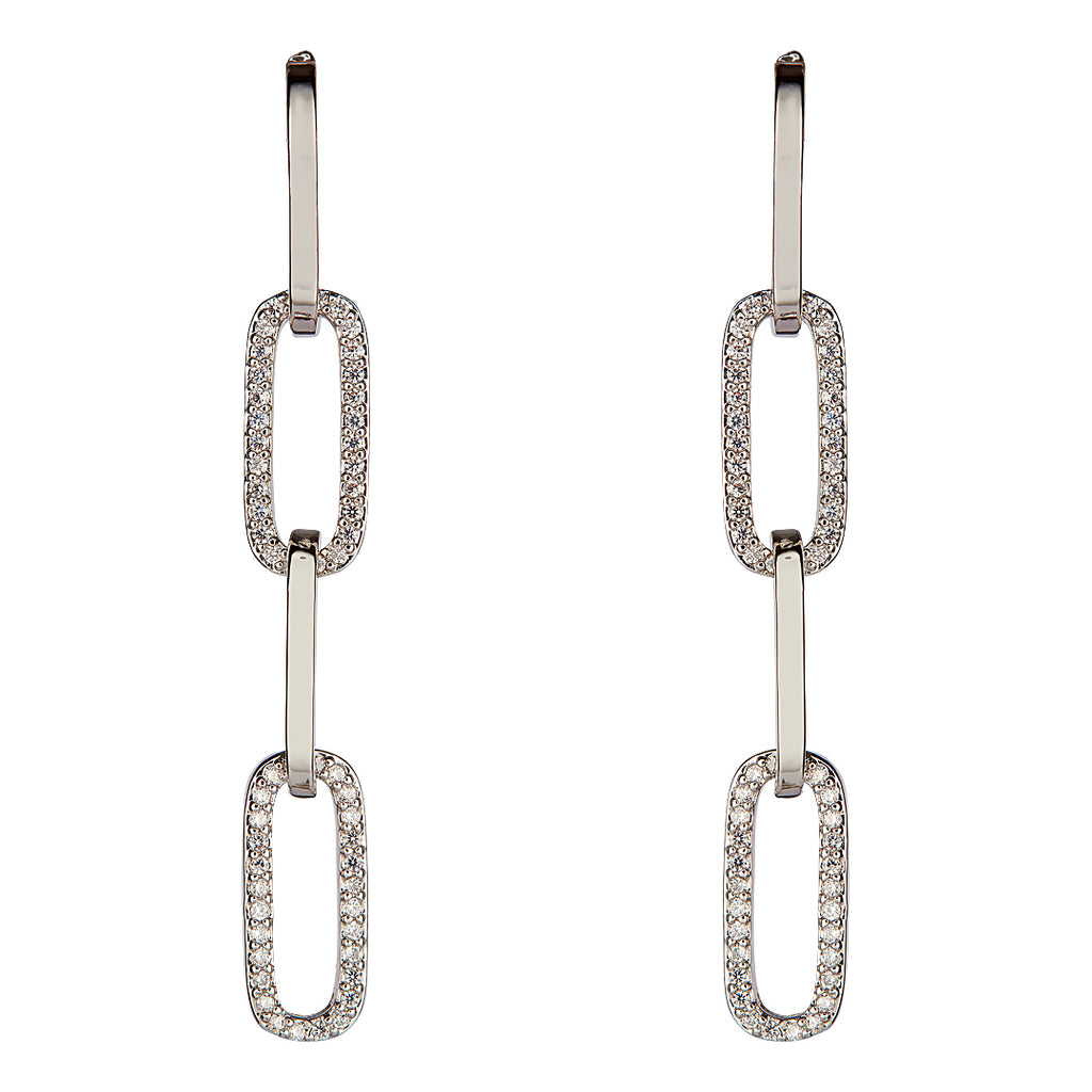 Silver chain on sale link earrings
