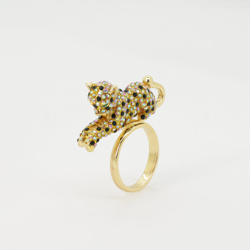 Crystal Leopard Ring