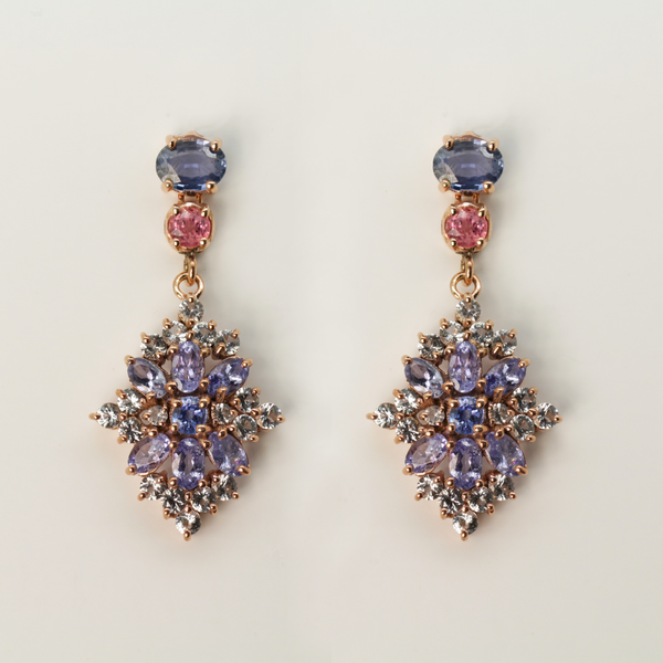 Sapphire and Tanzanite Earrings