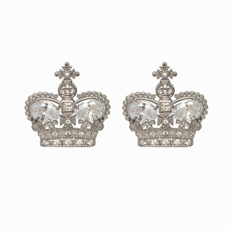 Sterling Silver Crown Earrings