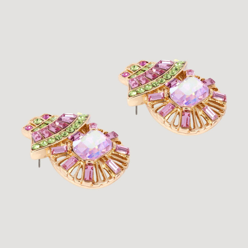 Crystal Art Deco Fan Earrings