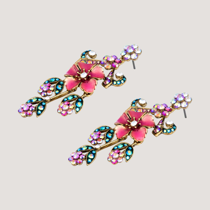 Antique Style Floral Drop Earrings