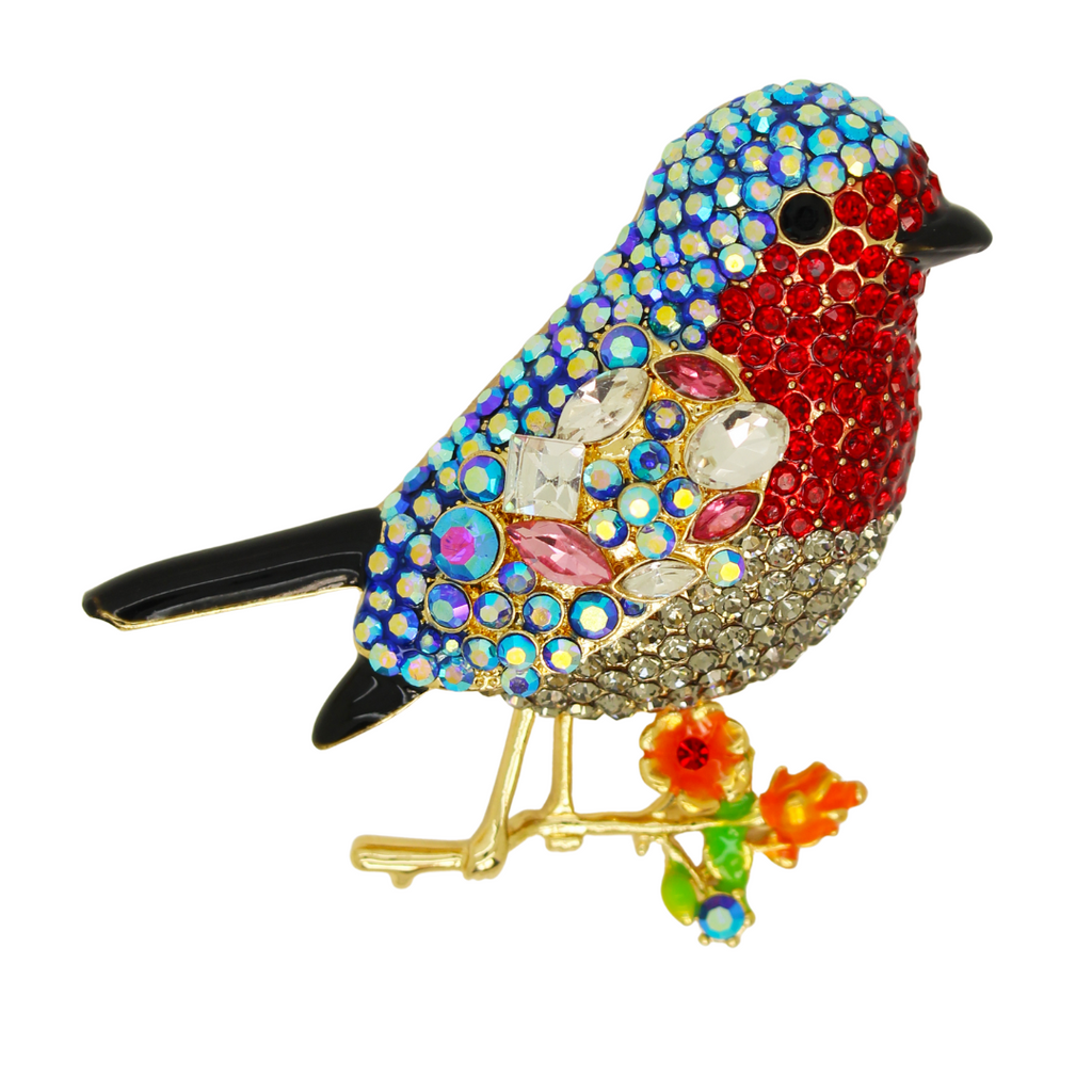 Swarovski robin brooch store