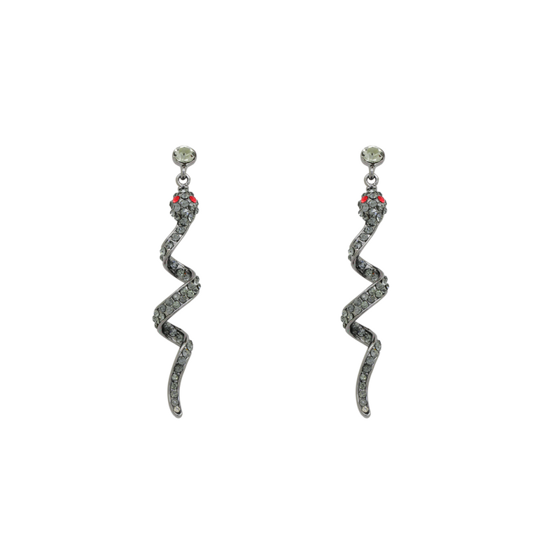 Crystal Snake Drop Earrings