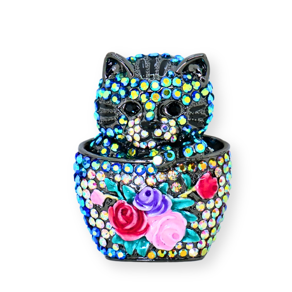 Tea Cup Kitten Brooch