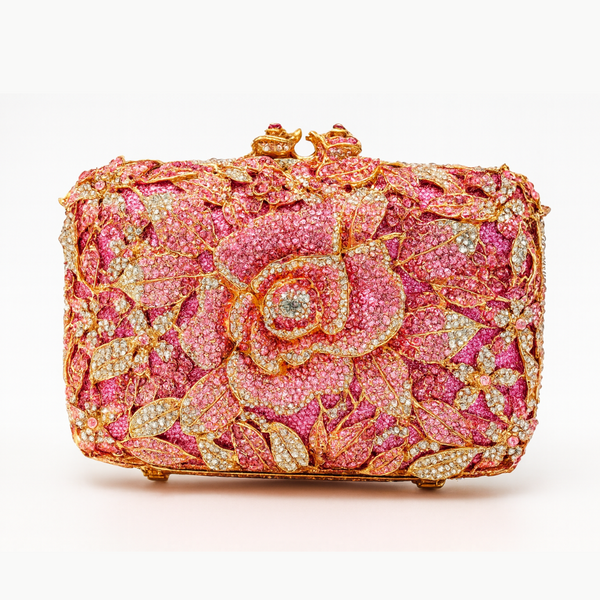 Crystal Floral Clutch Bag