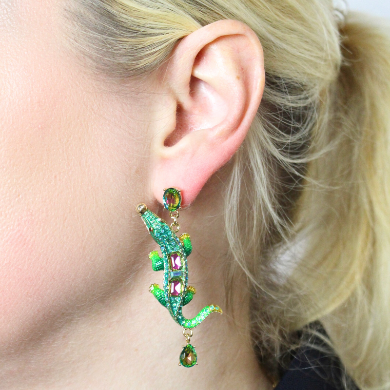 バトラー&ウィルソン クリスマス ピアス BUTLER&WILSON 英国製 Crocodile Drop Earrings | Crystal Earrings | Butler & Wilson