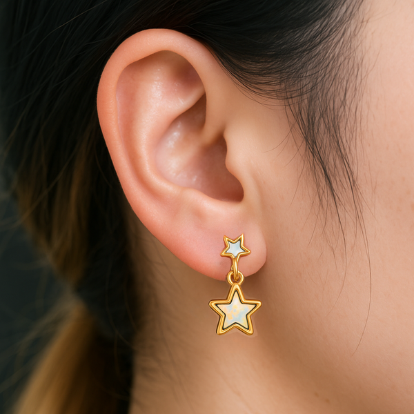 Dainty Double Star Earrings