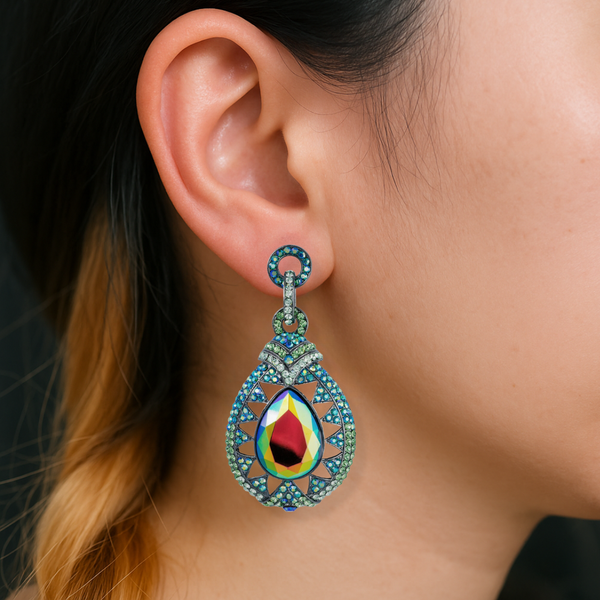 Large Iridescent Teardrop Earrings