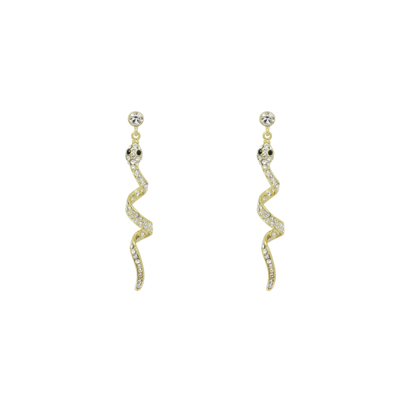 Crystal Snake Drop Earrings