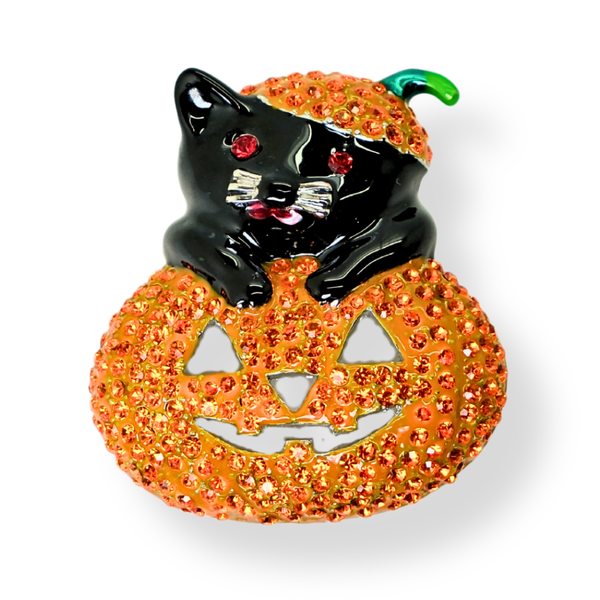 Pumpkin Patch Cat Brooch