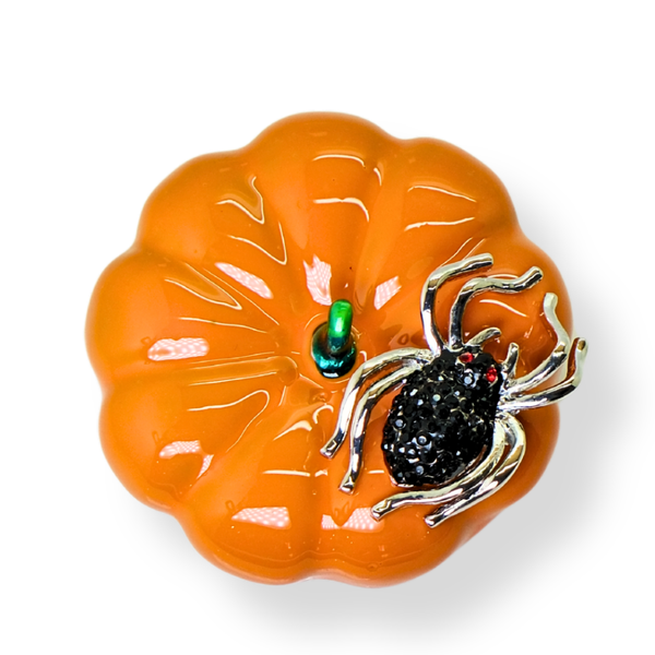 Spider Pumpkin Brooch