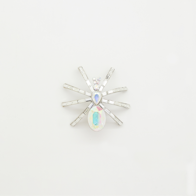Small Baguette Crystal Spider Brooch