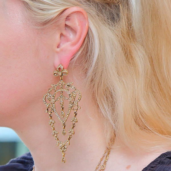 Crystal Floral Chandelier Earrings