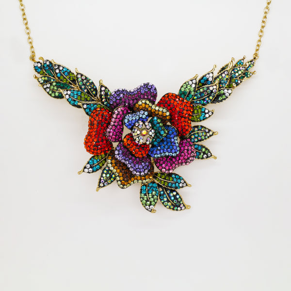 Large Crystal Flower Necklace Butler Wilson