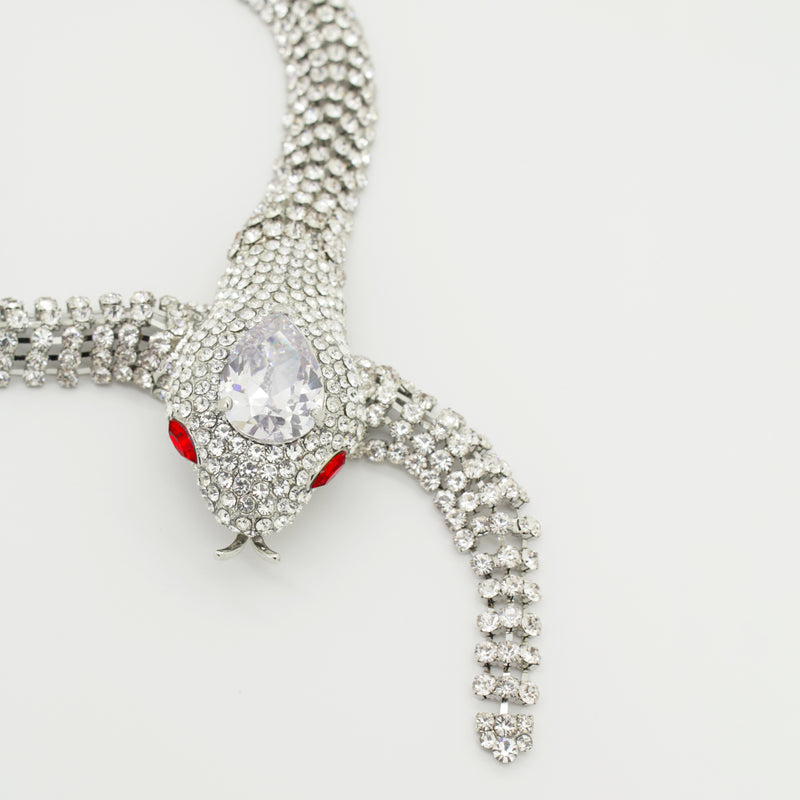 Articulated Crystal Snake Necklace