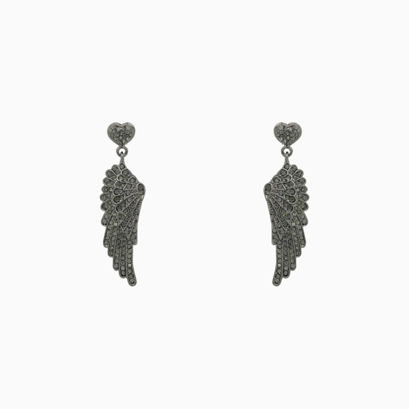 Heart with wings earrings deals
