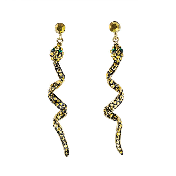 Crystal Snake Drop Earrings