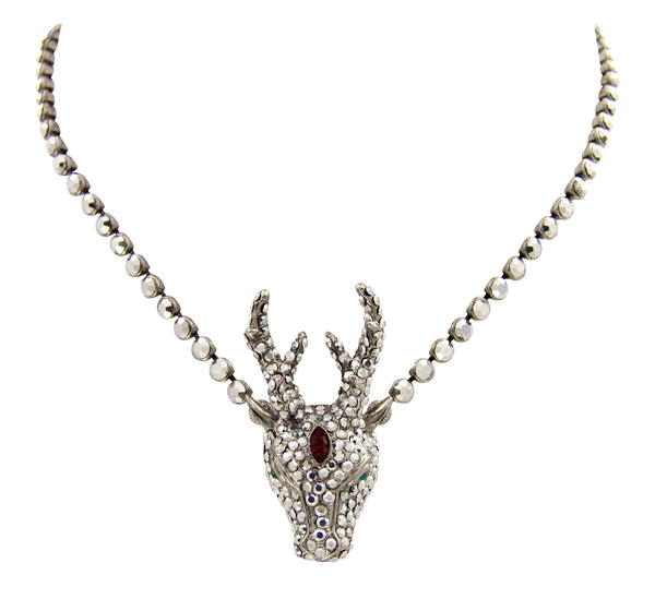 Crystal Stag Necklace