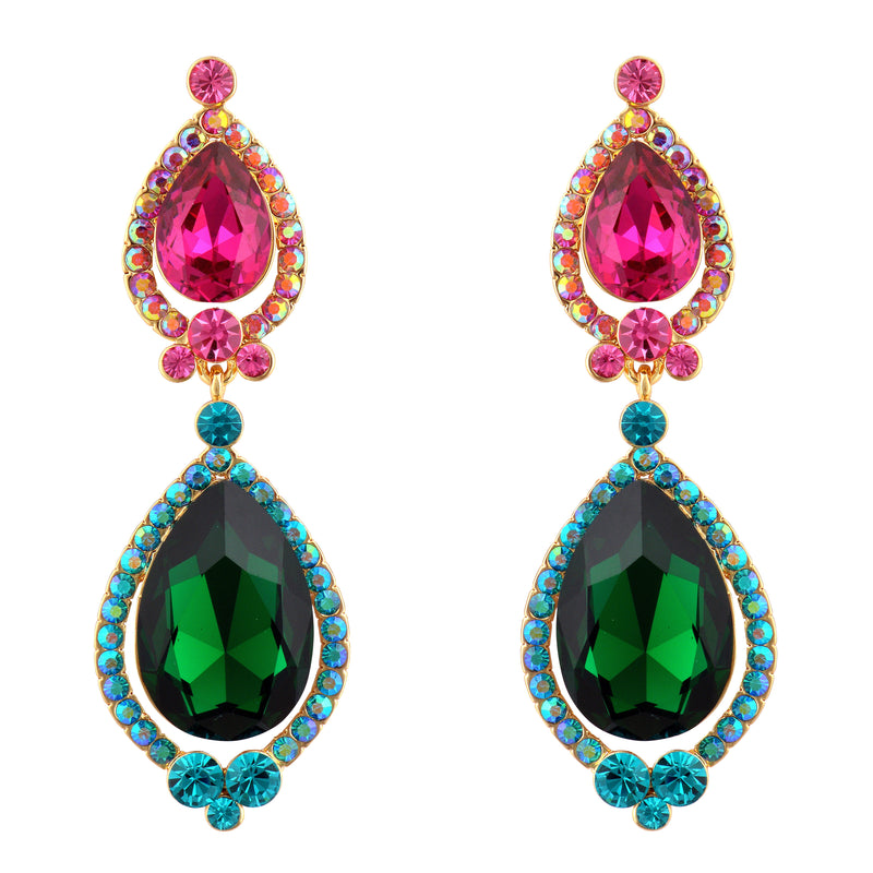 Large pear-cut crystal stud earrings | Liberty in Love