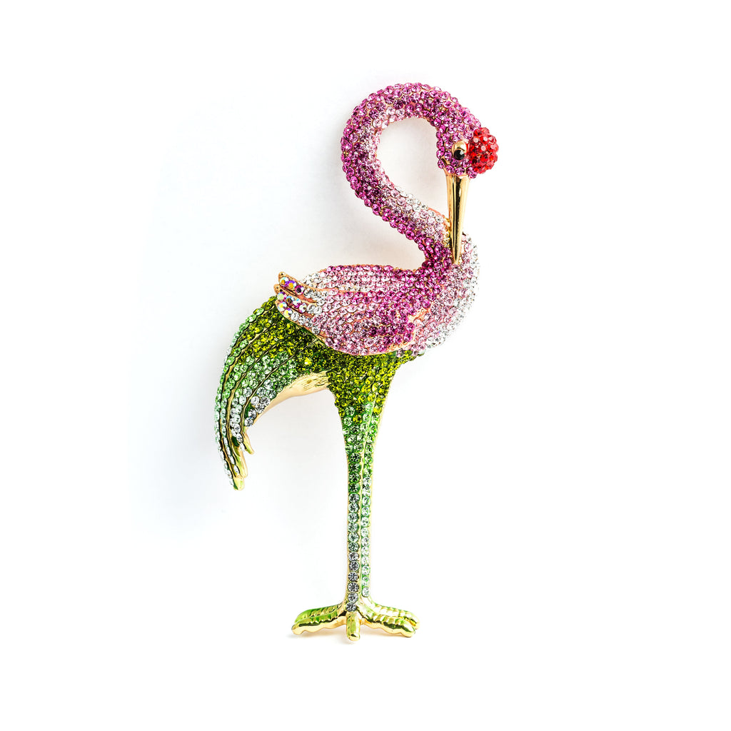 Paradise Flamingo Brooch | Crystal Brooch | Butler & Wilson