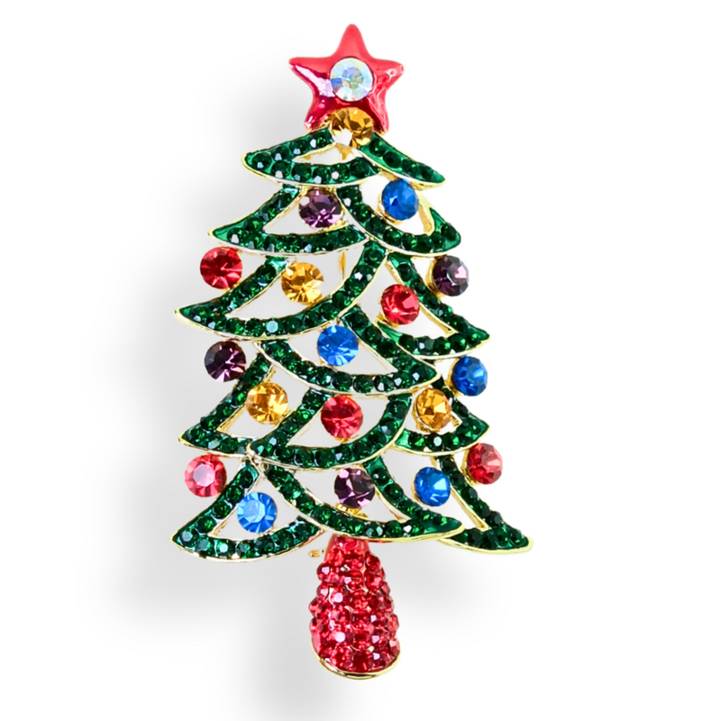 Jingle Bell Christmas Tree Brooch