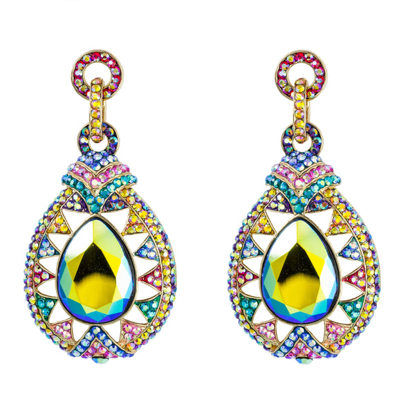 Large Iridescent Teardrop Earrings