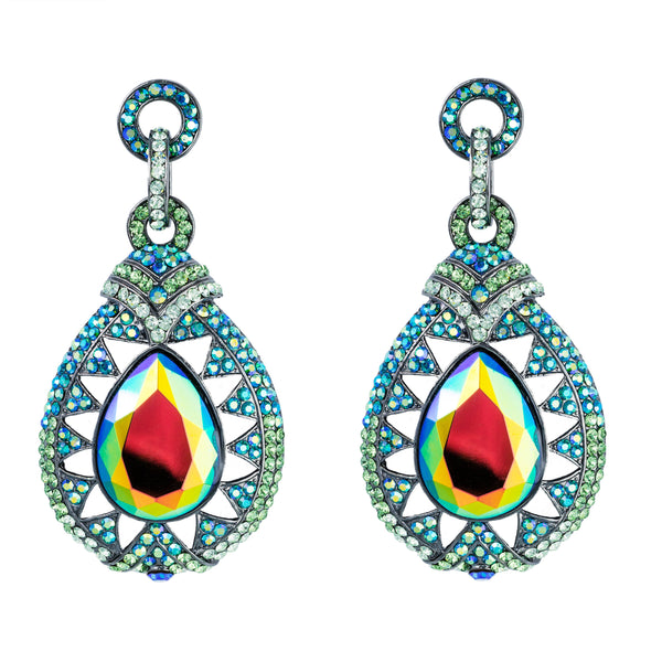 Large Iridescent Teardrop Earrings