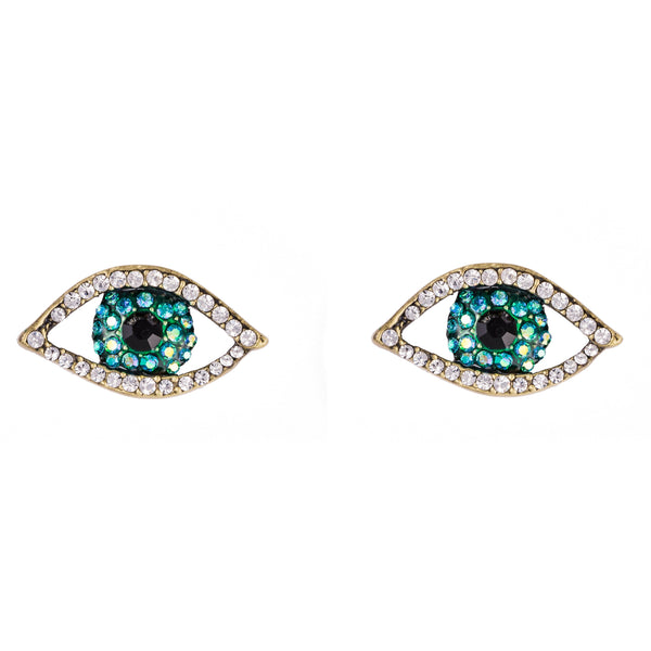 Crystal Eye Stud Earrings