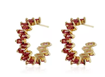 Baguette Crystal Hoop Earrings