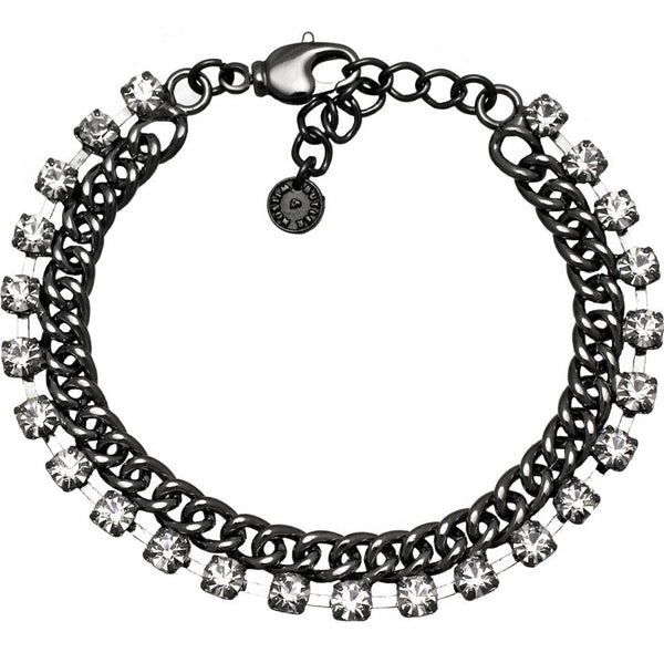 Crystal Lined Curb Chain Bracelet