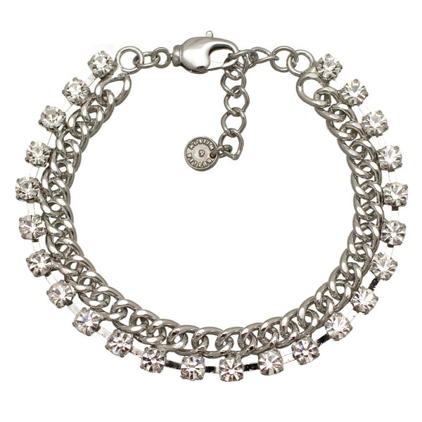 Crystal Lined Curb Chain Bracelet