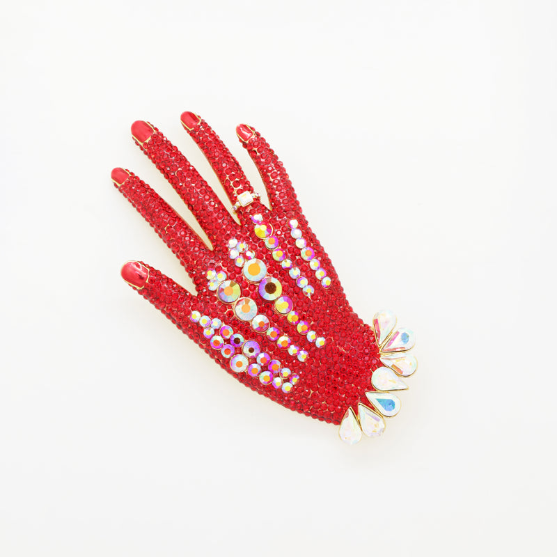 Elegant Crystal Hand Brooch