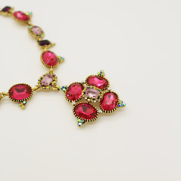 Multi Oval Drop Necklace