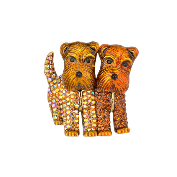 Twin Terrier Brooch